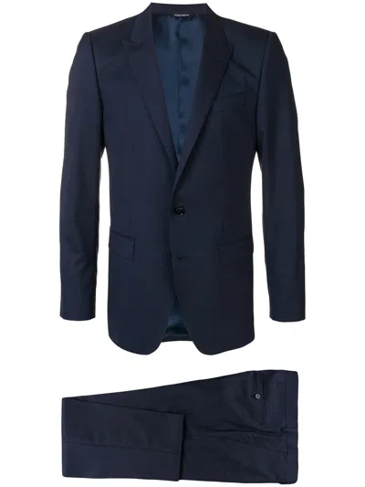Dolce & Gabbana Classic Single Breasted Two Piece Suit For Men In Blue