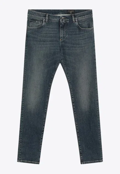 DOLCE & GABBANA CLASSIC SLIM FADED JEANS