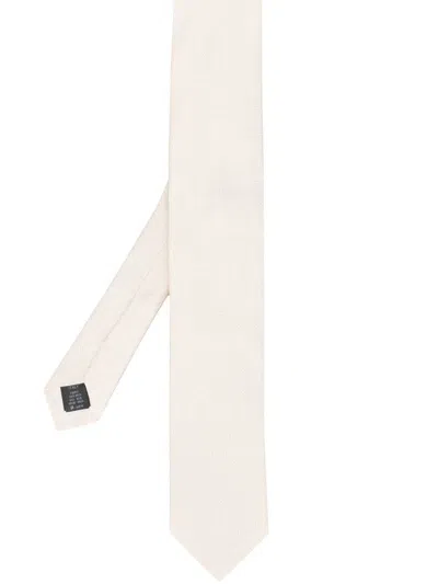 Dolce & Gabbana Silk Tie With Adjustable Fit And Classic Design In White