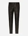 Dolce & Gabbana Sequin-embellished Trousers In Black
