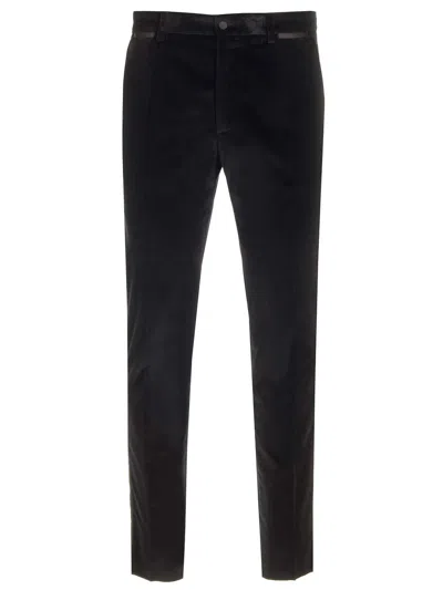 DOLCE & GABBANA CLASSIC TUXEDO TROUSERS BLACK