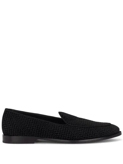 Dolce & Gabbana Classic Velvet Slippers In Black