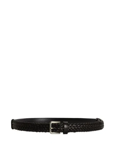 Dolce & Gabbana Classic Woven Design Belt With Pin-buckle Fastening In Red