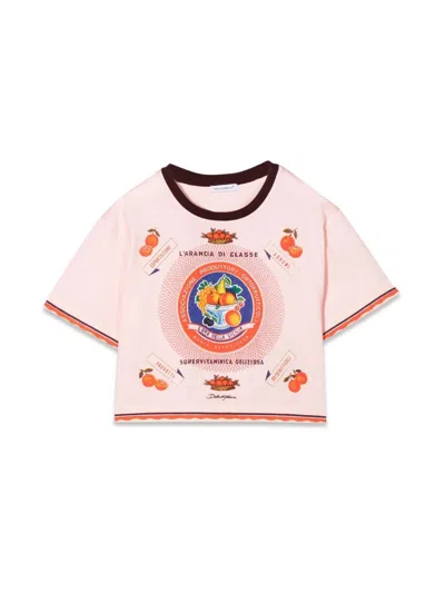 Dolce & Gabbana Kids' Classy Orange T-shirt In Pink