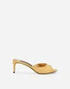 Dolce & Gabbana Calfskin Mules In Clear Gold.