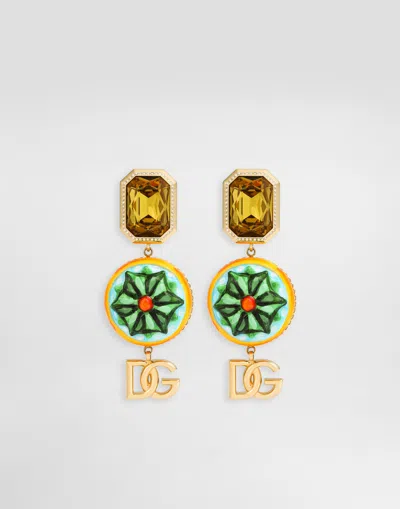 Dolce & Gabbana Clip Earrings In Multi