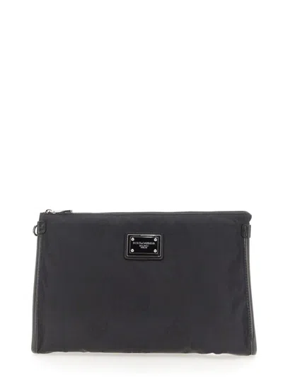 Dolce & Gabbana Clutch Bag With Logo In Black