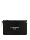 Dolce & Gabbana Calfskin Zipped Pouch In Black  