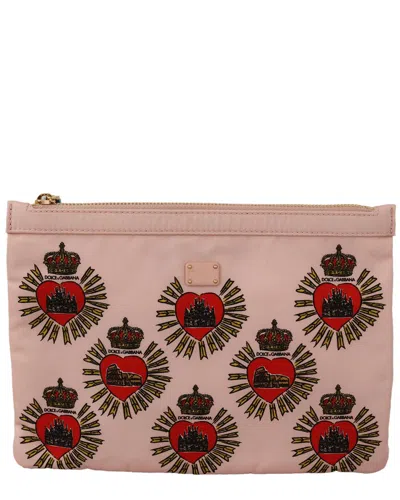 Dolce & Gabbana Elegant Pink Heart Clutch Women's Wallet
