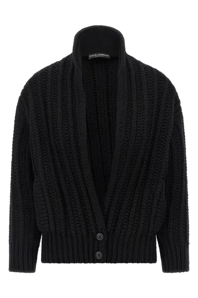 DOLCE & GABBANA COARSE WOOL CARDIGAN