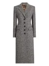 Dolce & Gabbana Herringbone Long Length Notched Lapels Coat In Gray
