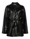 Dolce & Gabbana Drop Shoulder Belted Jacket In Black