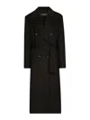 Dolce & Gabbana Wool Gabardine Double-breasted Coat - Women's - Silk/virgin Wool In Black