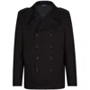 Dolce & Gabbana Cotton Double-breasted Blazer In Black