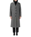 Dolce & Gabbana Single-breasted Herringbone Wool Coat In Black