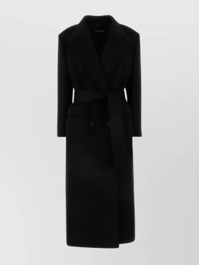 Dolce & Gabbana Coat Cashmere Belted Waist In Black