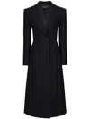 Dolce & Gabbana Long Double-breasted Tuxedo Coat In Double Wool Gabardine In Black