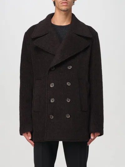 Dolce & Gabbana Double-breasted Melange Coat In Grau