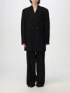Dolce & Gabbana Oversize Double-breasted Wool Baize Jacket In Schwarz