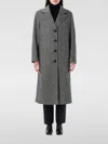 Dolce & Gabbana Single-breasted Herringbone Wool Coat In Schwarz