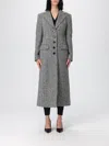 Dolce & Gabbana Single-breasted Chevron Coat In Gray