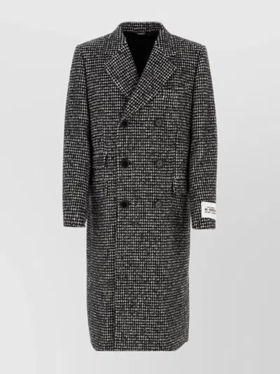 DOLCE & GABBANA HOUNDSTOOTH DOUBLE BREASTED COAT