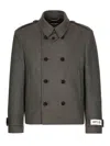 Dolce & Gabbana Double-breasted Wool Coat With Epaulets And Modern Cut In Grey
