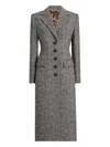 Dolce & Gabbana Herringbone Long Length Notched Lapels Coat In Gray