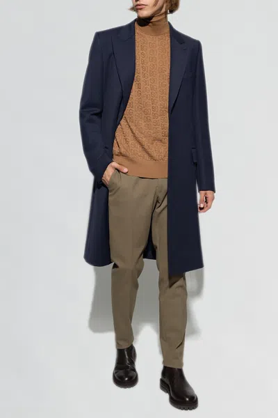 Dolce & Gabbana Peak-lapels Single-breasted Coat In Navy Blue