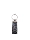 Dolce & Gabbana Coated Canvas Keychain With All-over Lettering Logo