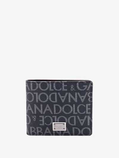 DOLCE & GABBANA COATED CANVAS WALLET WITH WITH ALL-OVER LOGO