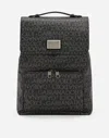 Dolce & Gabbana Coated Jacquard Backpack In Multicolor