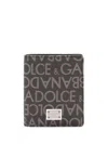 Dolce & Gabbana Coated Jacquard Bi-fold Card Holder In Black