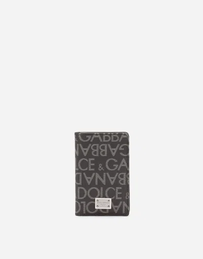 Dolce & Gabbana Coated Jacquard Bifold Card Holder In Multicolor