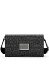 Dolce & Gabbana Coated Jacquard Cross Body Bag In Black