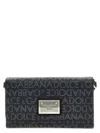 Dolce & Gabbana Coated Jacquard Crossbody Bag In Black
