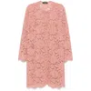Dolce & Gabbana Collarless Lace Floral Patch Pockets Coat In Pink