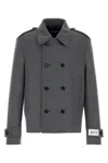 Dolce & Gabbana Double-breasted Wool Coat With Epaulets And Modern Cut In Gray