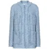 Dolce & Gabbana Light Blue Single-breasted Jacket With Logo Detail On Buttons In Cotton Blend Woman In Blue