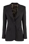 Dolce & Gabbana Gestreifter Blazer In Brown