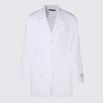 Dolce & Gabbana White Cotton Blend Blazer