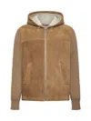Dolce & Gabbana Sheepskin Jacket With Knit Inserts And Hood In Beige 4