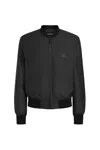 Dolce & Gabbana Black Lightweight Bomber Jacket With Ribbed Cuffs In Black