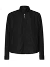 Dolce & Gabbana Canvas Bomber Jacket With Logo In Black