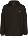Dolce & Gabbana Nylon Jacket With Hood And Branded Tag In Black