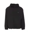 Dolce & Gabbana Logo Plaque Drawstring Hooded Jacket In Black