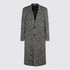 Dolce & Gabbana Herringbone Coat In Gray