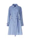 Dolce & Gabbana La Bella Vita Coat In Cotton Blend In Clear Blue