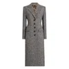 Dolce & Gabbana Herringbone Long Length Notched Lapels Coat In Gray