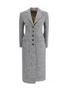 Dolce & Gabbana Women Single-breasted Chevron Coat In Gray